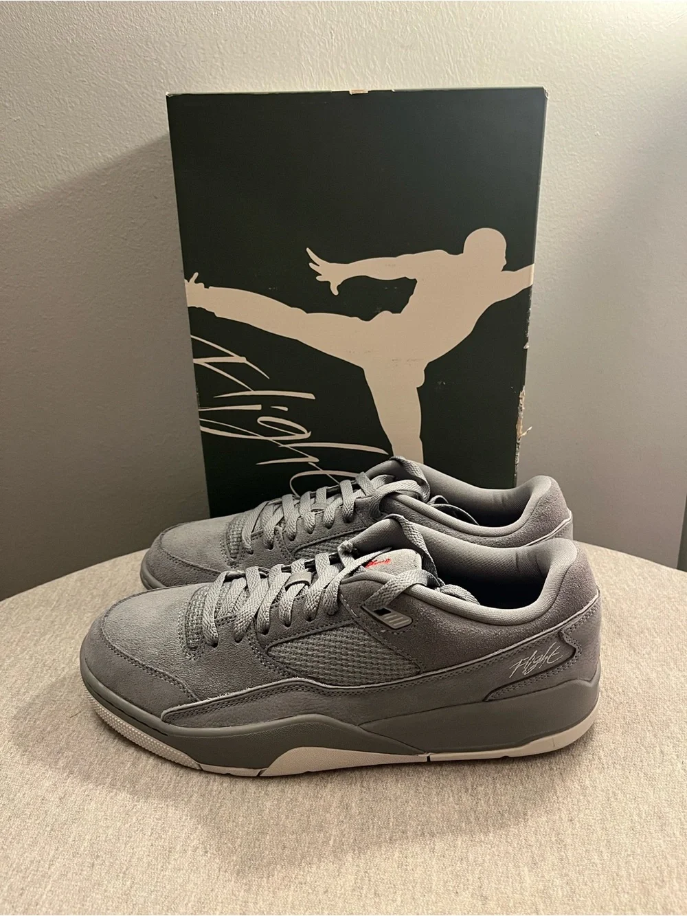 Nike Jordan Flight Court Cool Grey Varsity Red Men's Shoe Size 11 HF3255-007